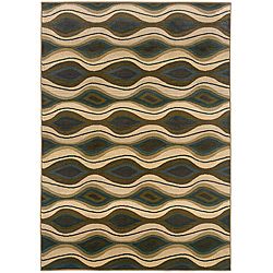 Sydney Brown/blue Abstract pattern Contemporary Area Rug (710 X 11)