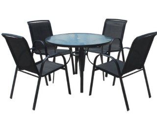 Bridgeton Moore Contempo 5 Piece Dining Set with Sling Seating  Outdoor And Patio Furniture Sets  Patio, Lawn & Garden
