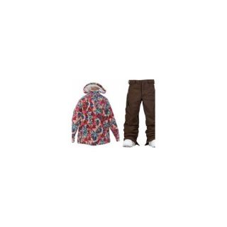 Burton Perception Jacket Butterfly Prnt w/ Burton Cargo Snow Pants Mocha   Kids, Youth jacket pkg 1770