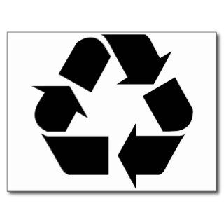 Black Recycle Symbol Post Card