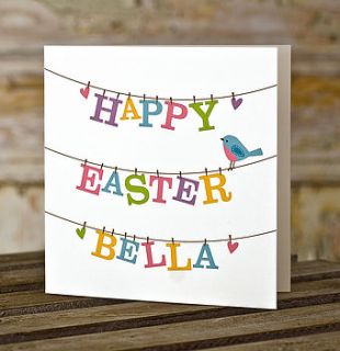 personalised happy easter card by rosie robins