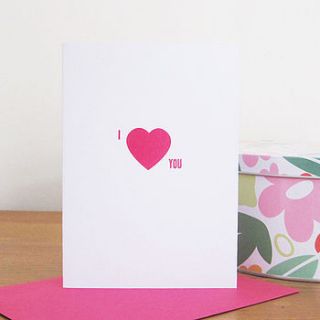 'i love you' card/print by mrs l cards