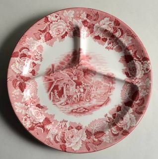 Enoch Wood & Sons English Scenery Pink (Older,Smooth) Grill Plate, Fine China Di