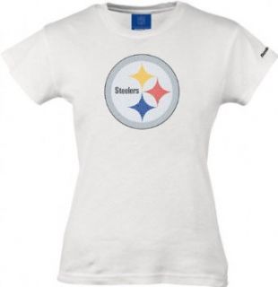 Pittsburgh Steelers Short Sleeve MVP Baby Doll Sequins T Shirt   Small  Clothing
