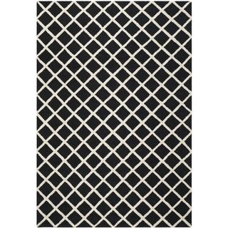 Safavieh Handmade Cambridge Moroccan Diamond patterned Black Wool Rug (4 X 6)