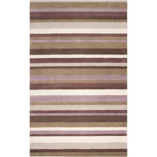 Angelohome Loomed Dark Purple Madison Square Wool Rug (5 X 76)