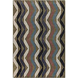 Hand tufted Abstract Stripe Mandara Wool Rug (5 X 76)