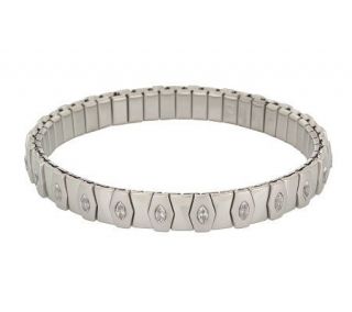 Diamonique Stainless Steel Marquise Expansion Bracelet —