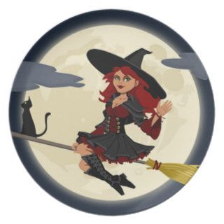 A Cute Witch Party Plates