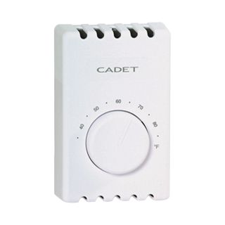 Cadet Bi-Metal Thermostat — Double Pole, 120/208/240 Volt, 22 Amp, White, Model# T410B  Electric Baseboard   Wall Heaters