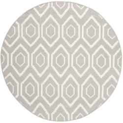 Safavieh Handwoven Moroccan inspired Dhurrie Gray/ Ivory Wool Rug (6 Round)