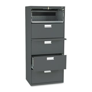 Hon 600 Series 30 inch Wide 5 drawer Charcoal Lateral File Cabinet