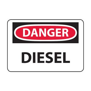 Osha Compliance Danger Sign   Danger (Diesel)   High Impact Plastic