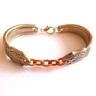 vintage silver plated spoon bracelet by charlie boots