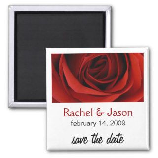 Red Rose  Save the Date Refrigerator Magnets