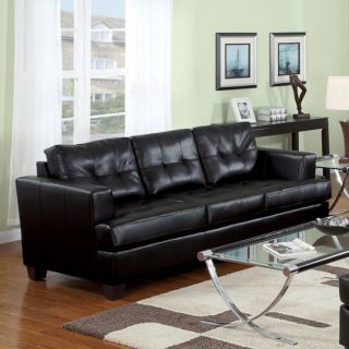 Diamond Black Synthetic Leather Sofa