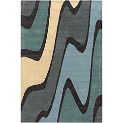 Hand tufted Mandara Multicolor Contemporary Wool Rug (5 X 76)