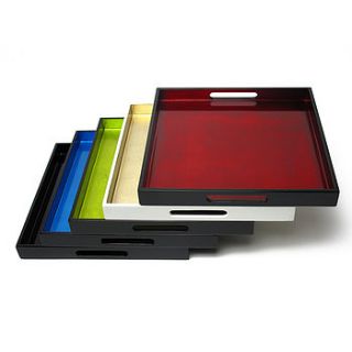 square lacquered serving tray by nom living