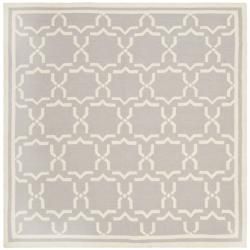 Moroccan Handwoven Dhurrie Gray/ivory Wool Rug (6 Square)