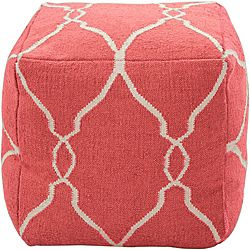 Decorative Arabesque Red Pouf