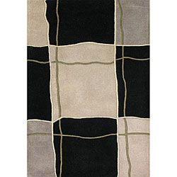 Hand tufted Metro Black/ Grey Wool Rug (5 X 8)
