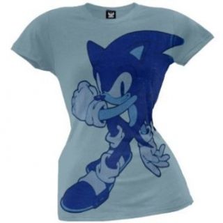 Sonic the Hedgehog   Large Sonic Juniors T Shirt   Large Clothing