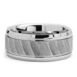 Tungsten Carbide Men's Chiseled Center Ring (9 mm) Men's Rings