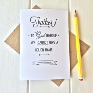 wordsworth quote father's day card by literary emporium