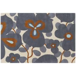 Amy Butler Hand tufted Ivory Floral New Zealand Wool Area Rug (79 X 106)