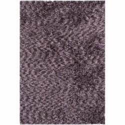 Handwoven Purple/gray/brown Mandara Shag Rug (79 X 106)