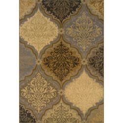 Gray and gold Transitional Polypropylene Area Rug (310 X 55)