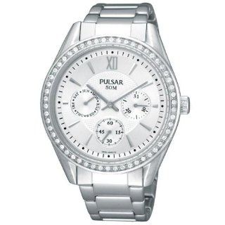 Pulsar Multifunction Swarovski Crystals Silver Dial Women's watch #PP6009 at  Women's Watch store.