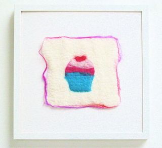 personalised textile cupcake wall art by mel anderson design