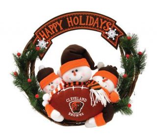 NFL Cleveland Browns Snowman Wreath —