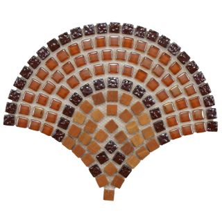 Somertile Reflections Arch Paprika Glass And Stone Mosaic Tiles (case Of 10)