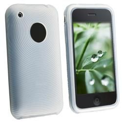 Clear White Textured Silicone Skin Case for Apple iPhone 3G/ 3GS Eforcity Cases & Holders