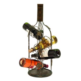 Wine Bottle Shaped Wine Rack Stand With 4 Slots