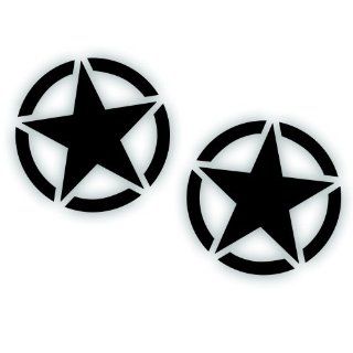Military Invasion Star Decal   3 Inch   Restore Or Custom any Army Willys, Truck Or Jeep CJ Wrangler In Black Gloss Automotive