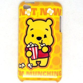 Winnie the Pooh Cover Back Case for iPod Touch iTouch 4 (Eating popcorn)   Players & Accessories