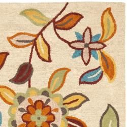 Handmade Blossom Beige Floral Pattern Wool Rug (5' x 8') Safavieh 5x8   6x9 Rugs