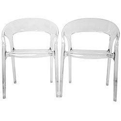 Honour Clear Acrylic Arm Chairs (set Of 2)
