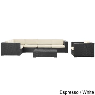Corona Outdoor Patio Espresso 7 piece Sectional Sofa Set