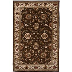 Hand tufted Brown/ Red Wool Rug (4 X 16)
