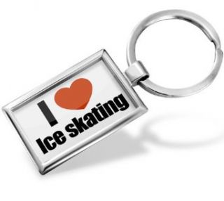 Keychain "I Love Ice skating"   Hand Made, Key chain ring Clothing
