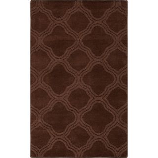 Hand crafted Brown Lattice Brownough Wool Rug (5 X 8)