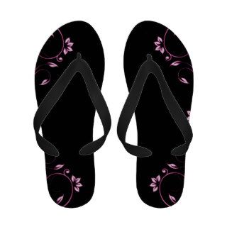 Bold Hot Pink and Black Flip Flops