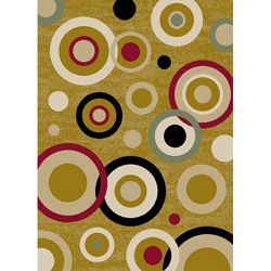 Circles Dark Beige Area Rug (7 10 X 9 10)