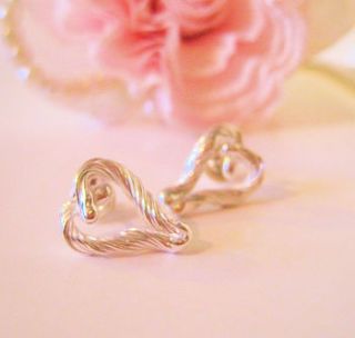 silver earrings hearts by bijou gifts