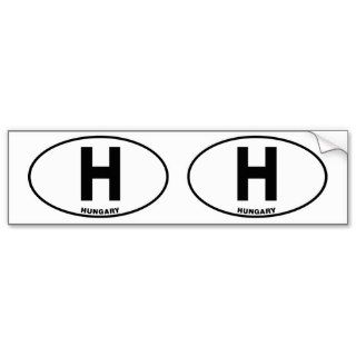 Hungary H Oval International Identity Code Letters Bumper Sticker