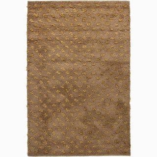 Handwoven Light Brown/gold Mandara New Zealand Wool Rug (26 X 76)